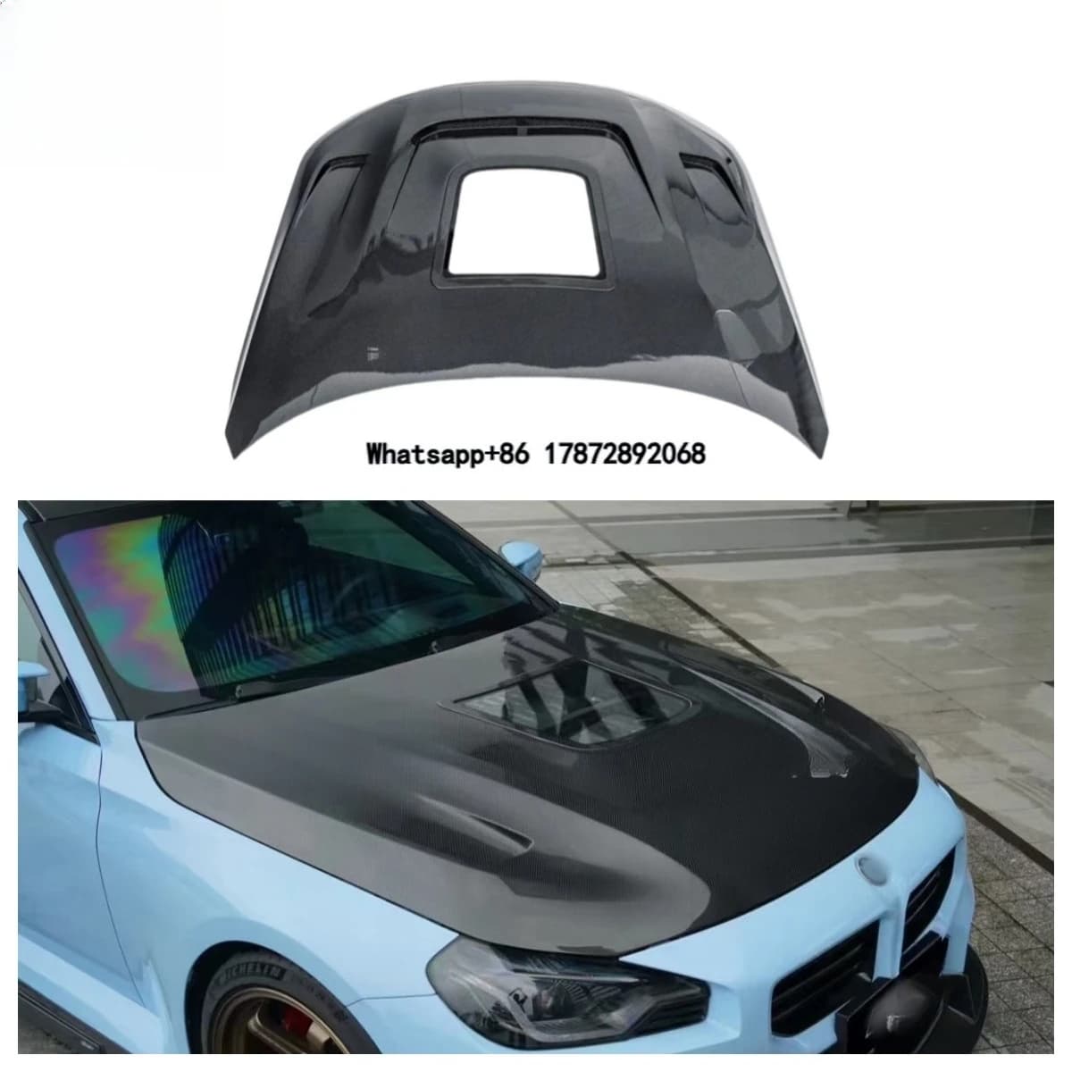 Hight Quality CMST Style Carbon Fiber Transparent Engine Hood Cover for 2 Series G42 G87 M2 2022+ Engine Hood Body Kit