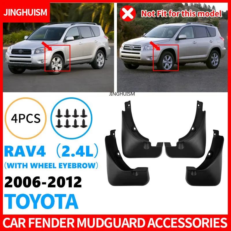 Mudguards FOR Toyota RAV4 2.4L With Wheel Arches 2006-2012 Car Mud Flaps Splash Guards Exterior Modification Accessory Anti Mud