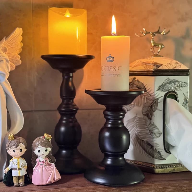 European Style Black Iron Candle Holder Candlelight Dinner Candle Cup Table Decor Wedding Birthday Party Decoration Candlestick