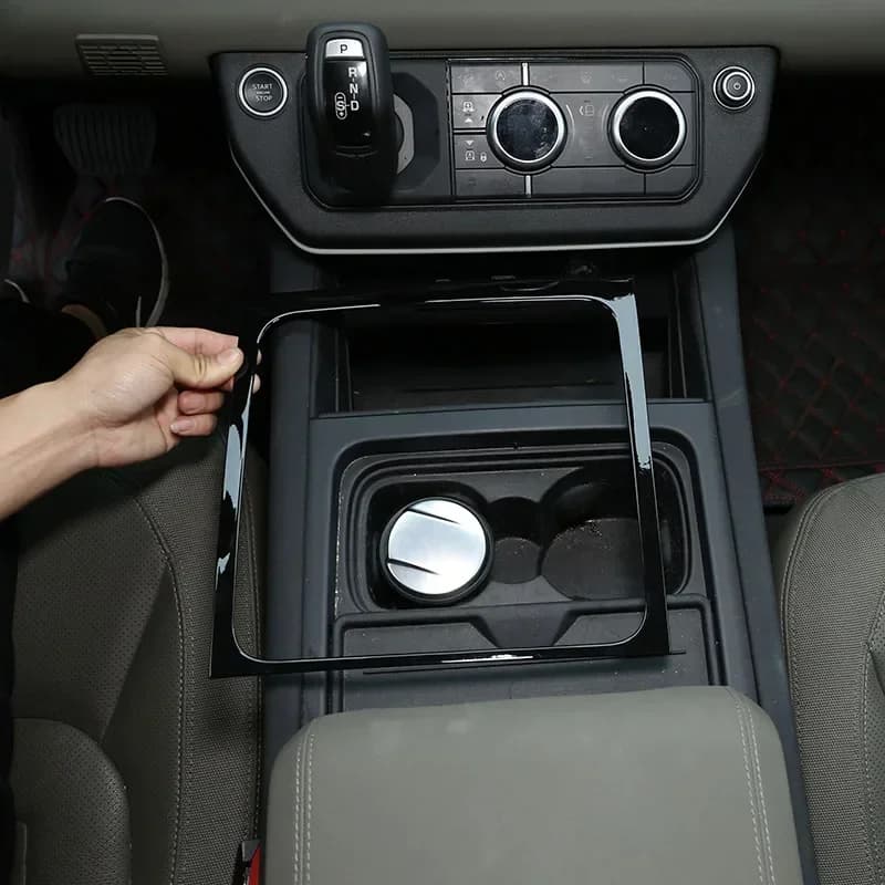 For Land Rover Defender 110 2020-24 ABS Silver Car Center Console Storage Box Outer Frame Trim Sticker Interior Car Accessories