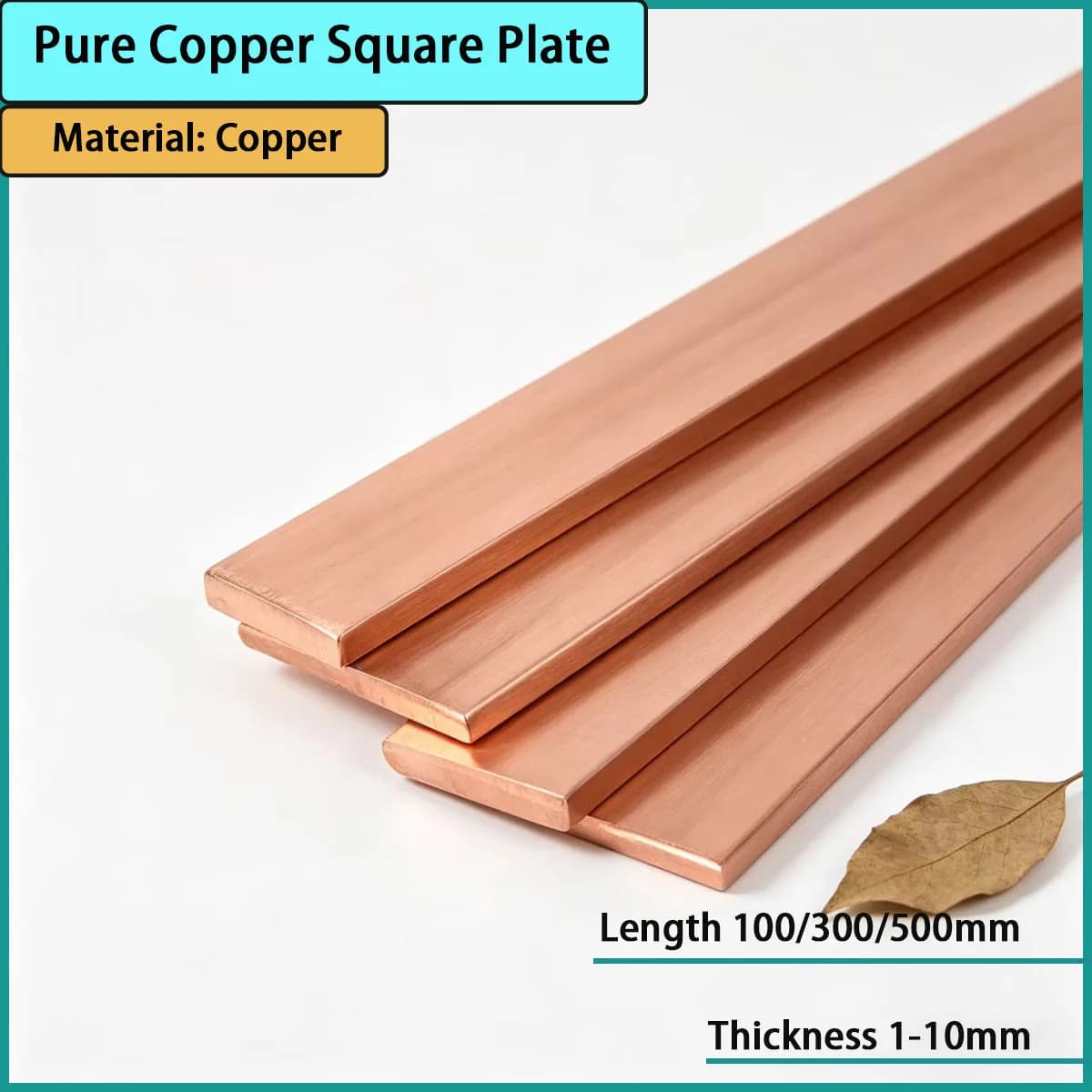 1-10mm Thick Pure Copper Square Plate Is Used for Conductive Busbar, Grounding, Heat Dissipation Plate, Decorative Panel, Etc