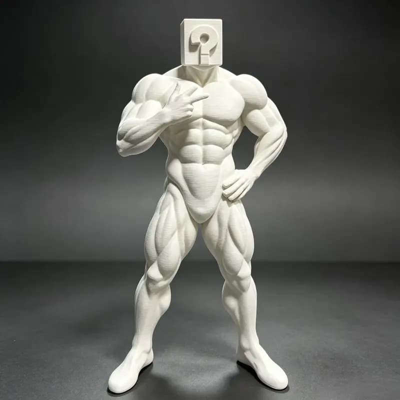 Fitness, Beauty Model, Mysterious Figure, Muscular Man Statue Figurine, 20cm, Colorable