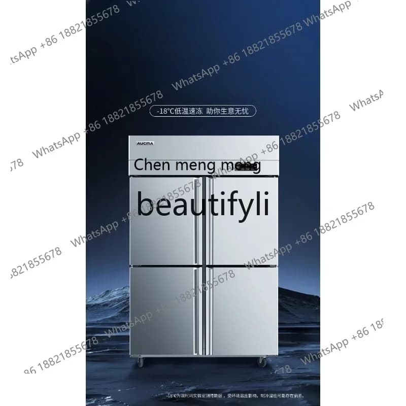 New arrive VCF-1360AJ refrigerator commercial direct cooling double temperature frozen kitchen refrigerator six doors