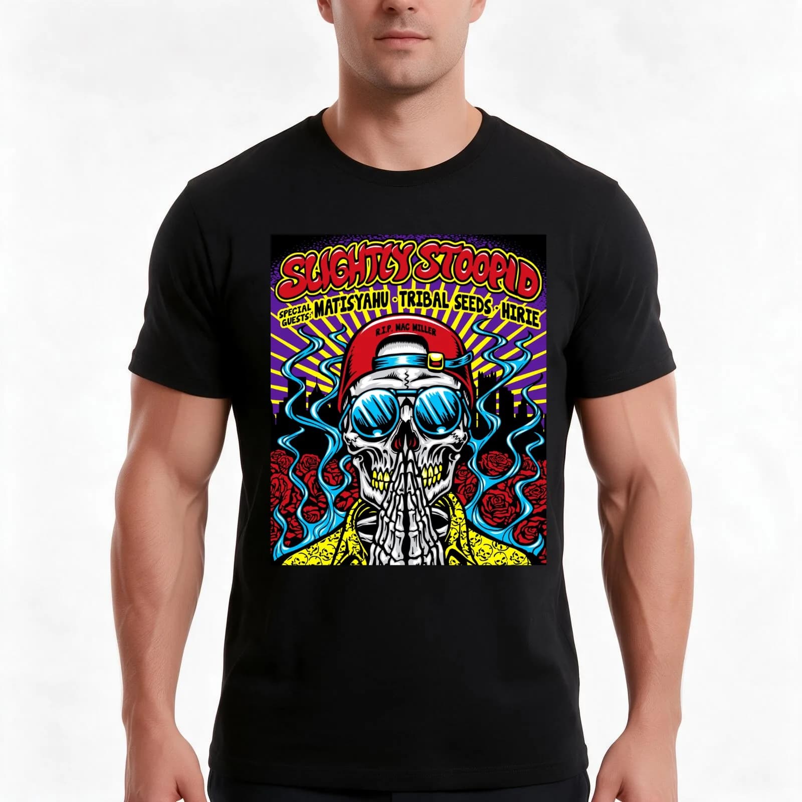 slightly prays tour stoopid 2019 2020 pariman T-Shirt, Summer Casual Cotton Tee, Oversized Streetwear Tops, Unisex Men Women