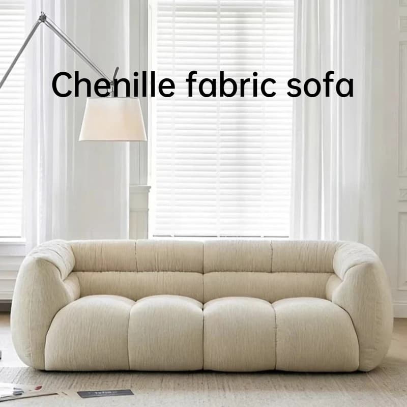 Chenille Fabric Sofa Modern Fashion Minimalist Lounge Couch Luxury Modern Full Size Frame Hotel Couch Furniture Living Room