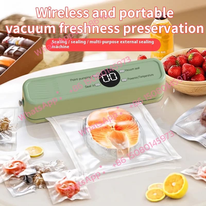 Household Kitchen Fresh-keeping Vacuum Machine Household Small Rechargeable Food Sealing Machine Automatic Sealing Vacuum