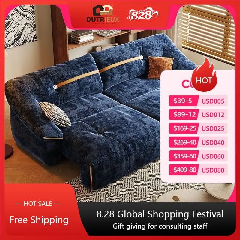Oversized Blue Electric Recliner Sofa Minimalist High Quality Electric Recliner Sofa Corduroy Relax Woonkamerbanken Furniture
