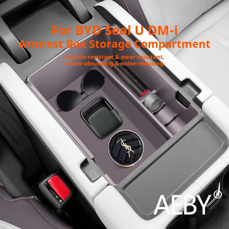 AEBY For BYD Seal U DM-i 2023 2024 2025 Car Center Armrest Box, Center Console Storage Organizer ,  Car Interior Accessories