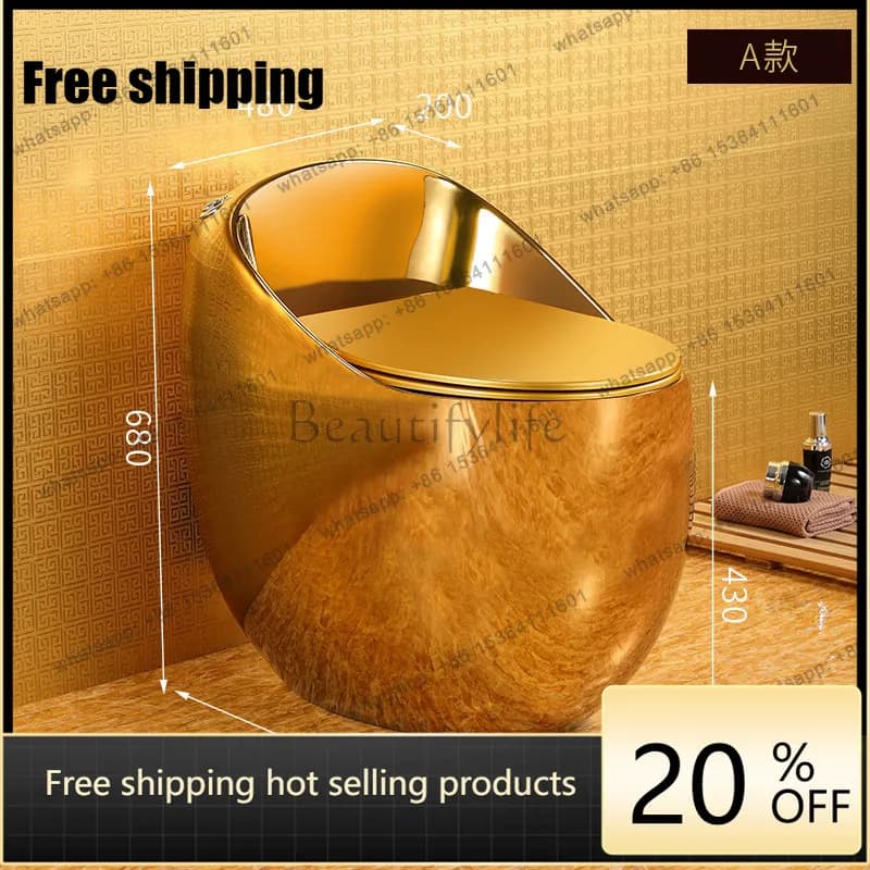 Hot  Local tyrant gold flush toilet creative color deodorant ceramic silent toilet