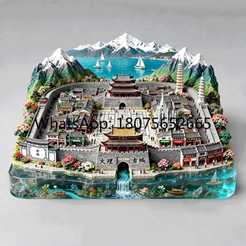 Lijiang metal 3d embossed fridge magnet - tourist attraction souvenir, creative gift
