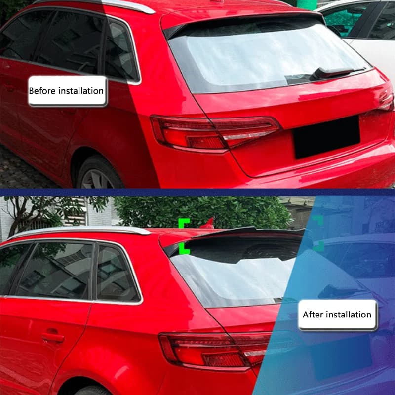 1Set Black Small Top Wing Spoiler For Audi A3 8V Hatchback SE Standard Edition 2014-2020 Exterior Car Styling Tuning Mod Parts