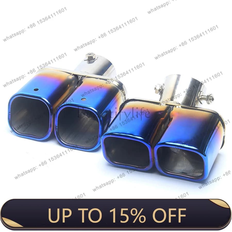 PJ modified car exhaust pipe tail throat sound wave stainless steel universal decorative cover one out two muffler