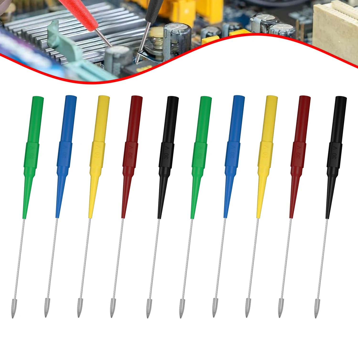 QSS 10PCS Insulation Piercing Needle Non-destructive Multimeter Piercing Back Probe for Electrical Testing