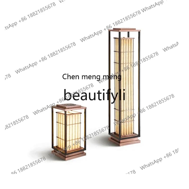 zqxChinese style living room tea room vertical floor lamp tea room classical homestay zen floor decoration