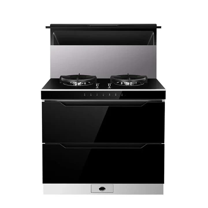 Integrated stove disinfection cabinet 114L storage capacity,  stove , range hood, gas stove, natural gas right exhaust smoke