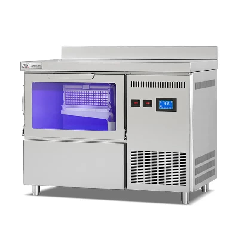 Ice machine bar integrated commercial automatic milk tea shop bar KTV small crescent moon square ice making machine