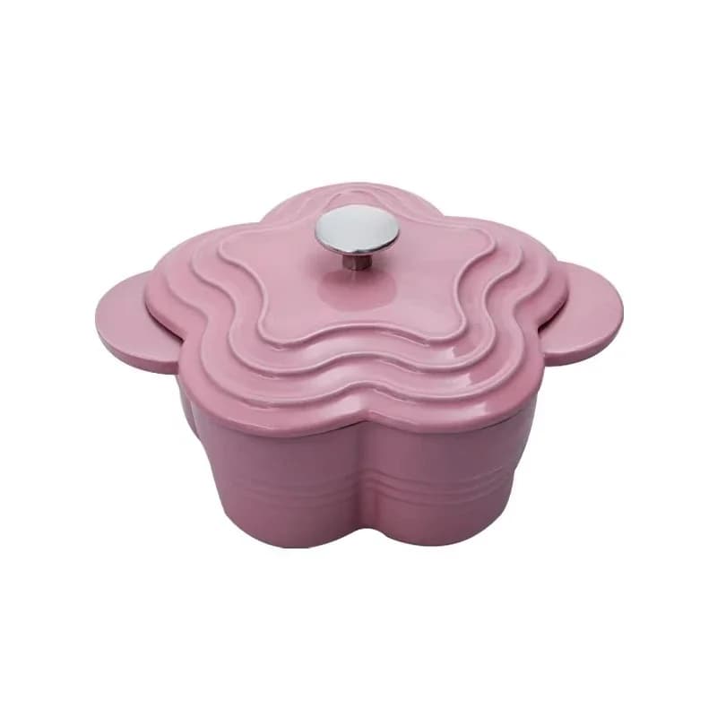 Cast Iron Cooking Pot Casserole Set Eco-Friendly Sustainable Enamel Dutch Oven Flat Bottom Country Household Pot Set