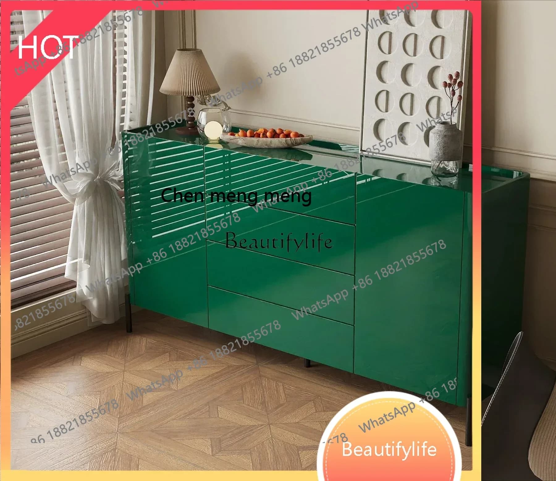 style  Nordic light luxury piano paint against the wall storage cabinet size apartment ss 8617