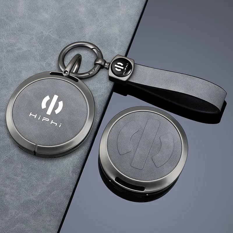 Fashion Car Remote Key Case Protect CoverZinc Alloy Anti-loss Keyring For HiPhi X Smart Keyless Fob Shell Accessories Keychain