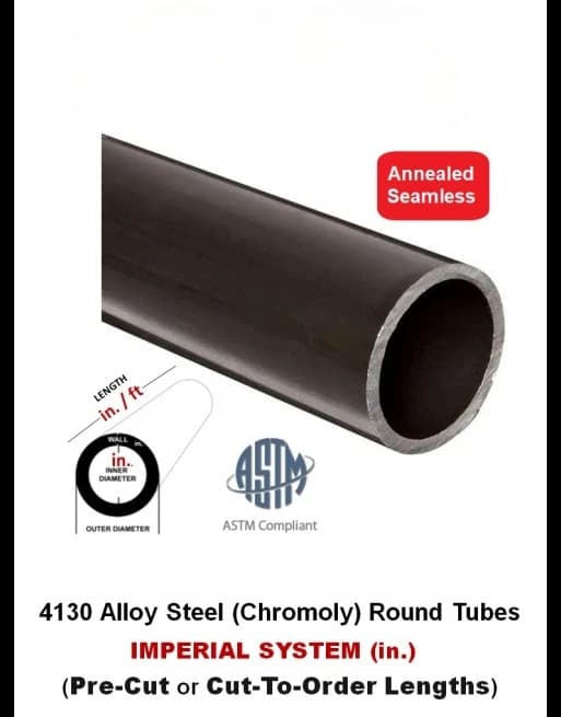 OD22.2x1.2(WT) 4130 Seamless Alloy Steel Tube Bicycles, Car Roll Bars, Drone Frames, Ultra-Lightweight, Ultra-Rigid 500mm Long
