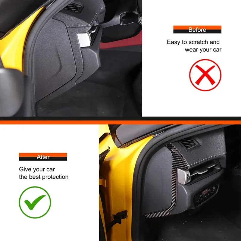 For Toyota GR Supra A90 2019+ soft carbon fiber car dashboard anti-collision buffer decorative strip sticker car accessories