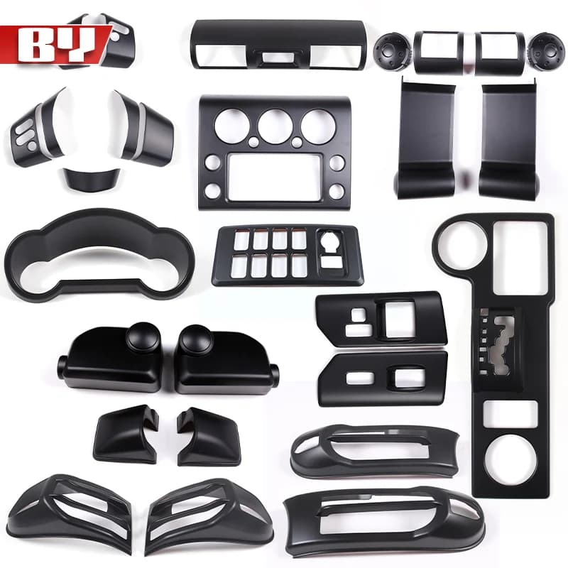ABS Matte Black Car Accessories For Toyota FJ Cruiser 2007-2021 Rearview Mirror Cap Fuel Tank Cap Taillight Fog Light Trim