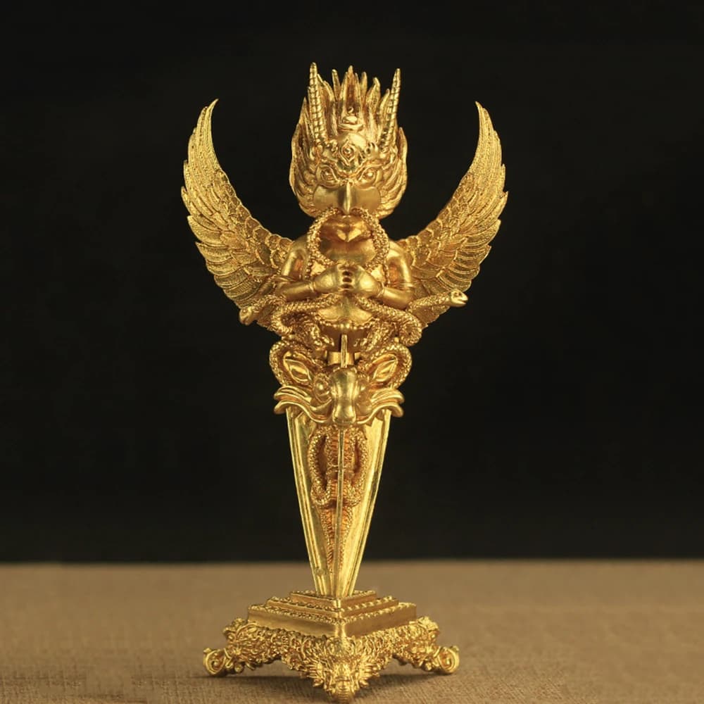 Nepal Roc Vajra Pestle, Tantric Artifacts, Alloy Ornament with Base, Buddhist Ornament