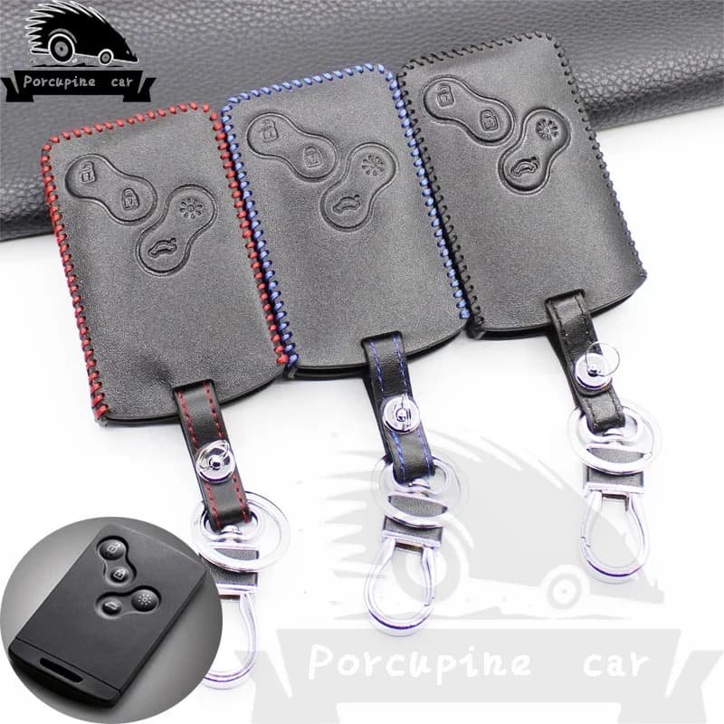 Genuine Leather Car Key Cover Key Case For Renault Duster Megane 4BTN 1 2 3 Captur Kadjar Clio Logan fluence Accessories