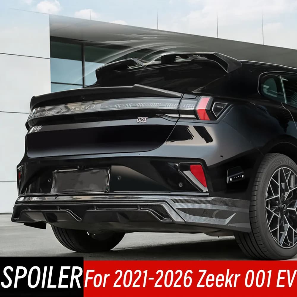 For 2021-2026 Zeekr 001 EV Rear Trunk Lid Rear Window Spoiler Wings ABS Plastic Black Carbon Car Exterior Tuning Accessorie Part