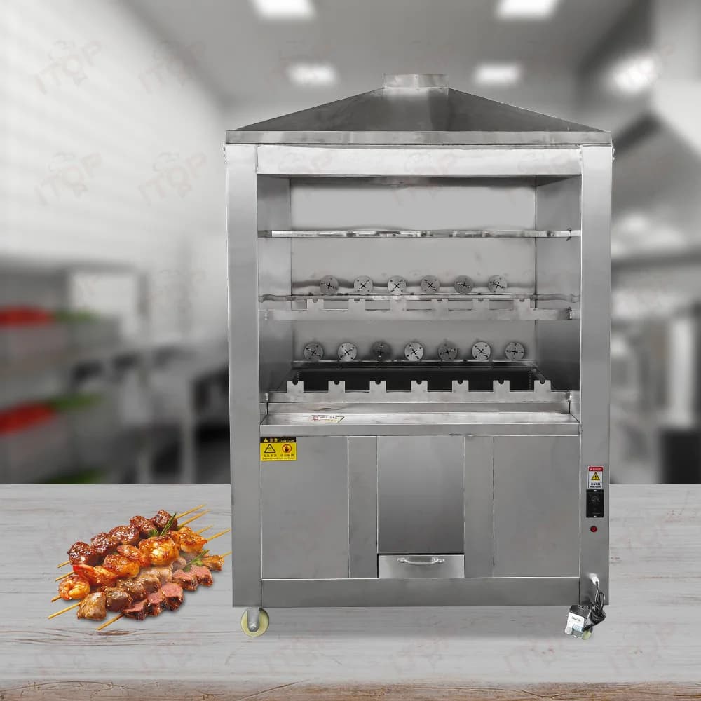 Cheap Price Brazilian Barbecue Charcoal Rotisserie / Bbq Grill Popular High Productivity Brazilian Grill Machine Bbq