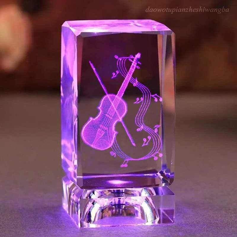 3D crystal instrument statues music lovers paperweight violin piano saxophone guitar decorative home decor