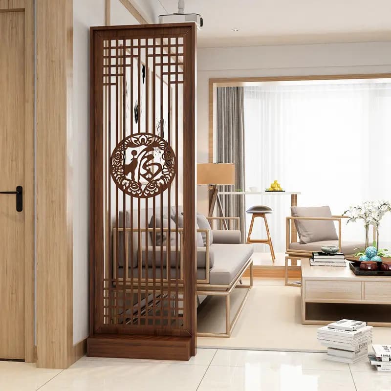 CX New Chinese Style Entrance Screen Living Room Wooden Entryway Partition Hotel Office Decoration Rack