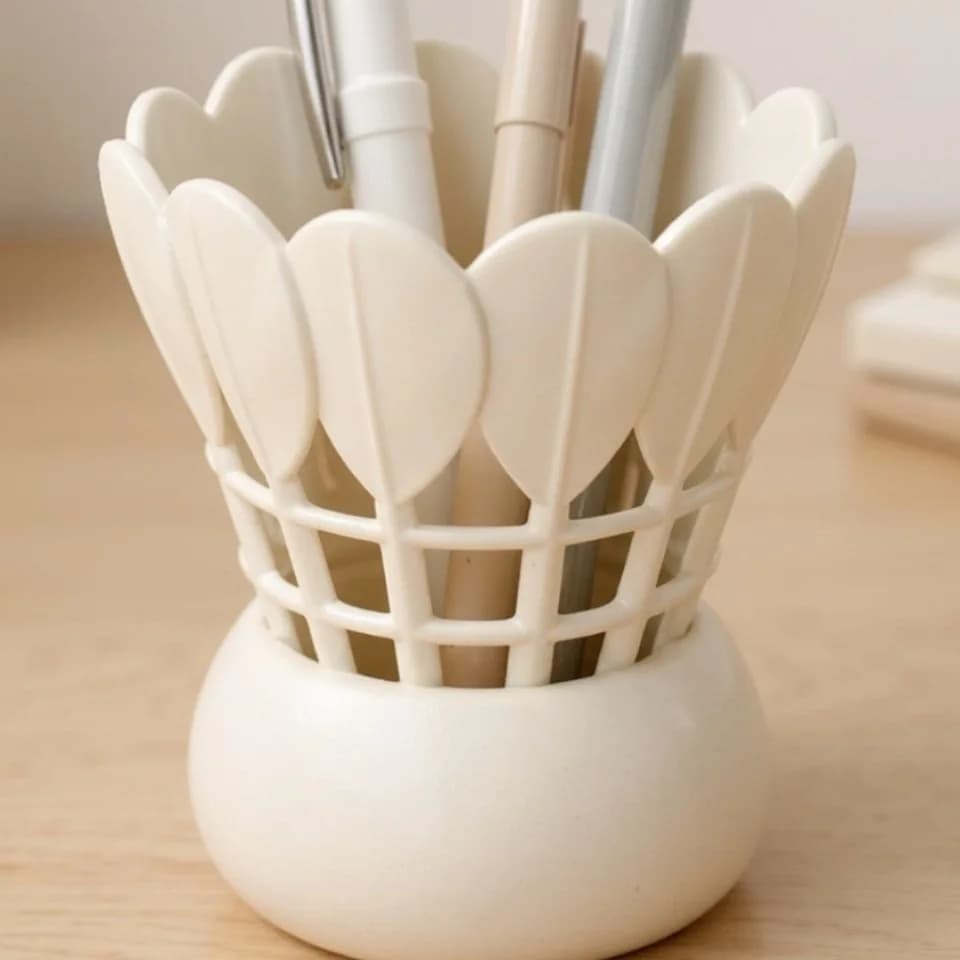 2026 New Student Room 3D Printed Stationery Badminton Pen Holder Organizer Creative Hot Sale Badminton Pen Holder