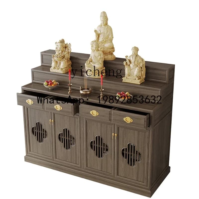 G3 New Chinese Tibetan Three-Layer Holder Altar Household Solid Wood Prayer Altar Table Table Guanyin