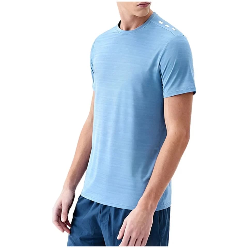 Summer Men Short Sleeve T-Shirt Quick Dry Gym Running Bodybuilding Top Solid Color Fitness Sport Training T Shirts Man Clothes