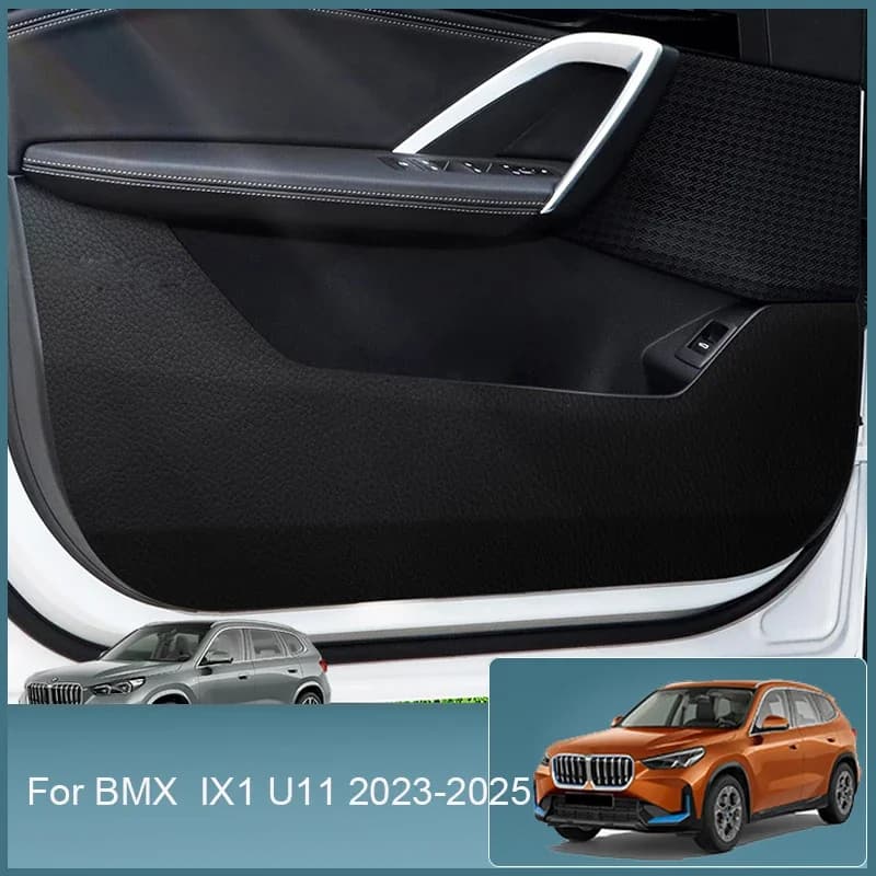 Car Door Anti-kick Mat Trunk Protect Pad PU Leather Scratch Resistant Wear-resistant Auto Accessory For BMW IX1 X1 U11 2023-2025