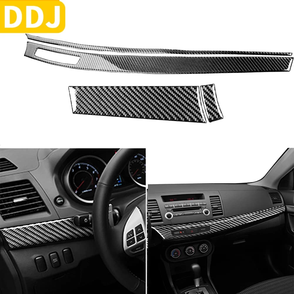 For Mitsubishi Lancer GTS ES DE 2008-2015 Car Accessories Carbon Center Dash Trim Dashboard Sticker Decorative Modified Strip