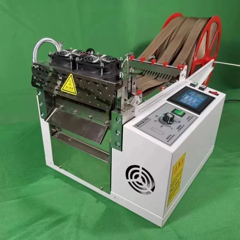 touch panel automatic cutting machine hot and cold knife Car seat belt,mountaineering protection belt thick material cutter 200T