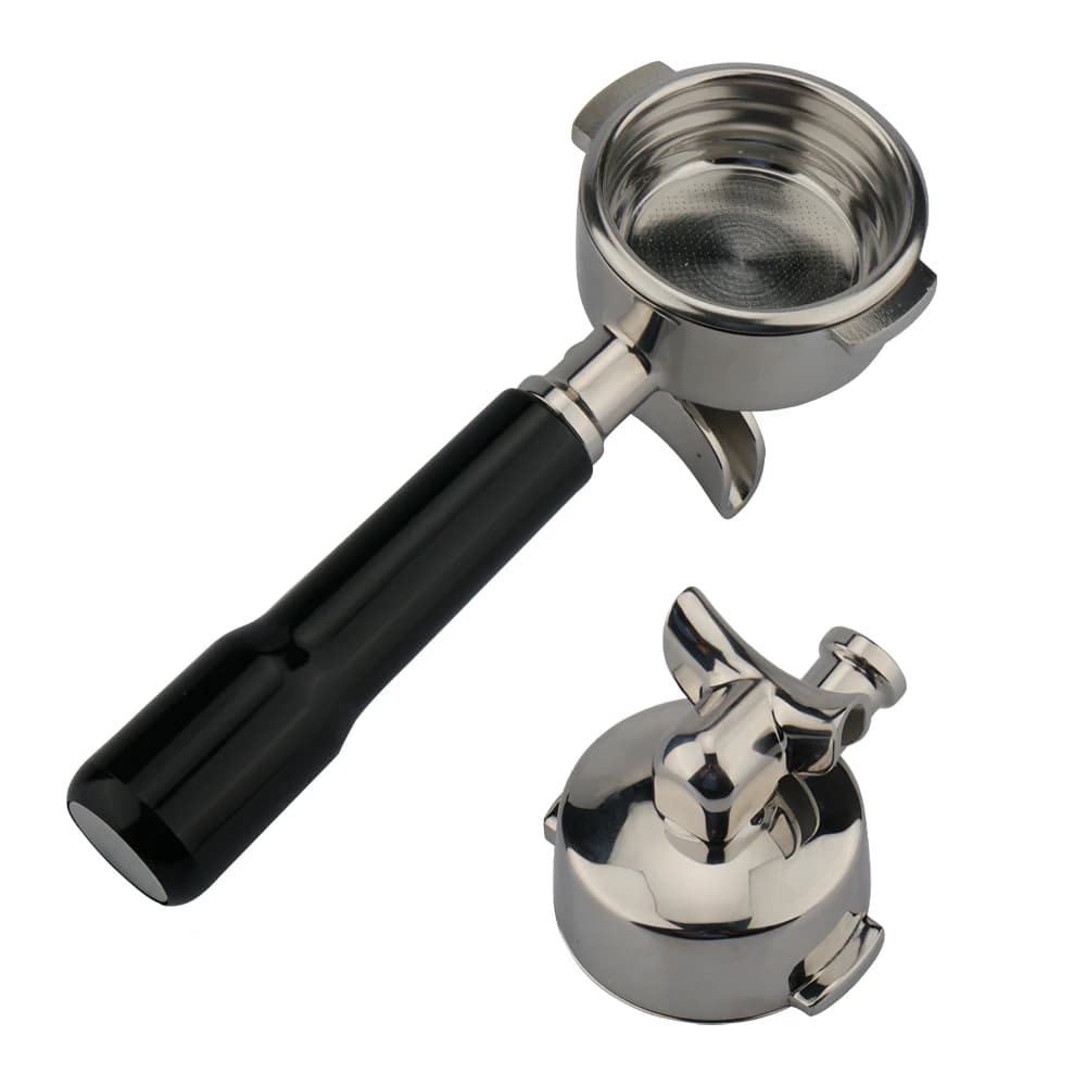 Coffee Machine 58mm Nozzle Portafilter Head 304 Stainless Steel E61 Universal Black Portafilter Coffee Nozzle Double Opening