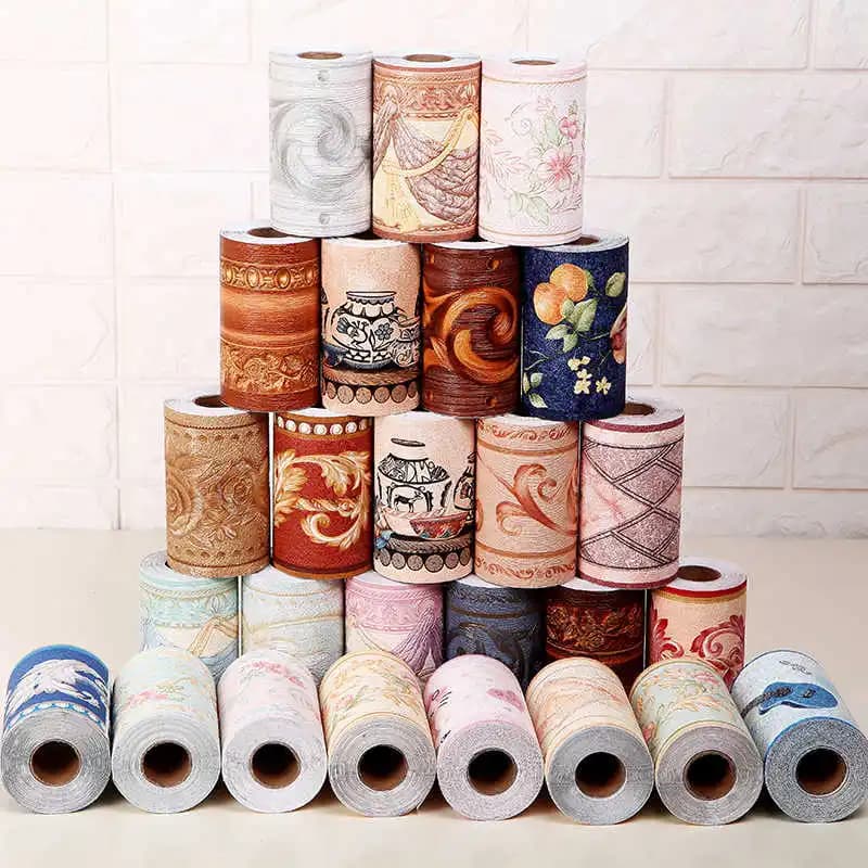 5M Self-adhesive Waist Line Wallpaper Waterproof PVC Wall Border Baseboard Stickers Decals Home Decoration