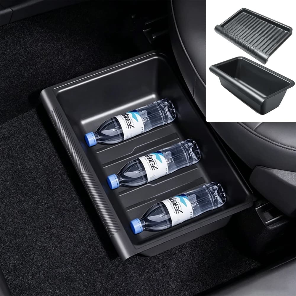 TPE Under‑Seat Drawer Storage Box Hidden Organizer For Tesla Model Y Juniper 2025‑2026 / Model Y 2021‑2024 Interior Accessories