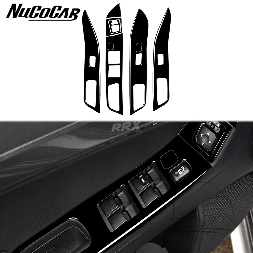 For Mitsubishi Lancer EVO 2008-2015 Piano Black Window Lift Control Button Panel Car Accessories Interior Decorative Stickers