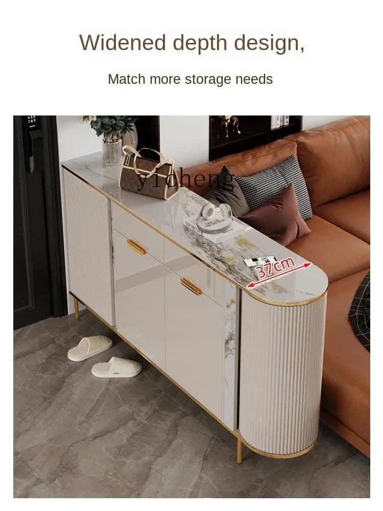C6.17 light luxury rock slab shoe cabinet, integrated large-capacity partition cabinet at the entrance of the home