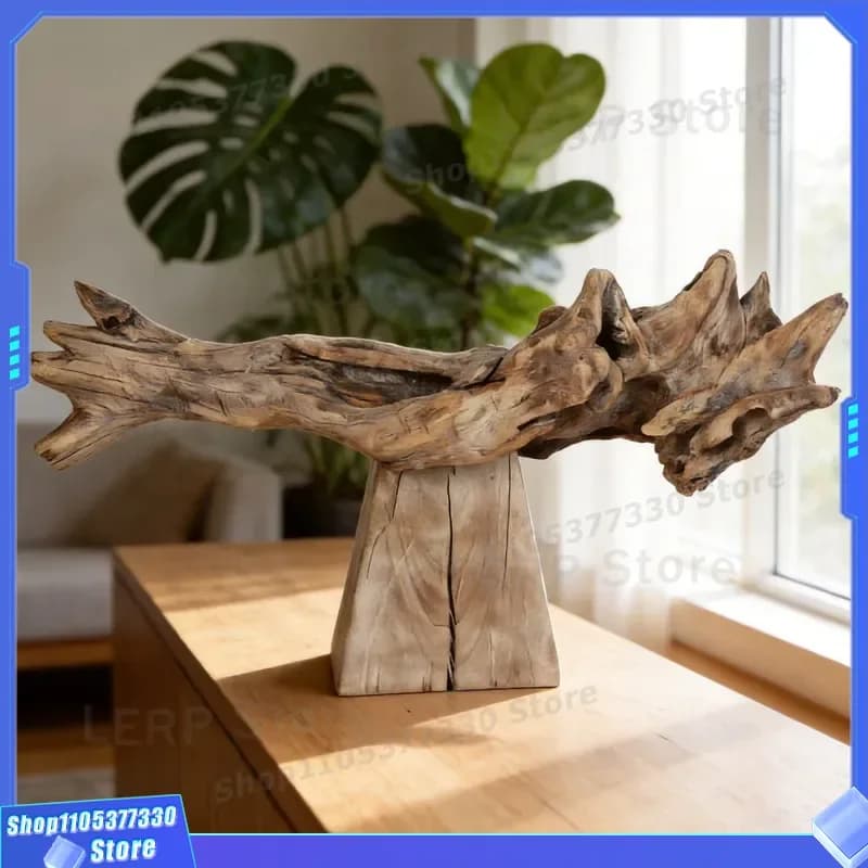 Natural Weathered Dead Wood Carving Landscape Tree Root Ornament Creative Boutique Decor for Hotel Office B&B Manufacturer