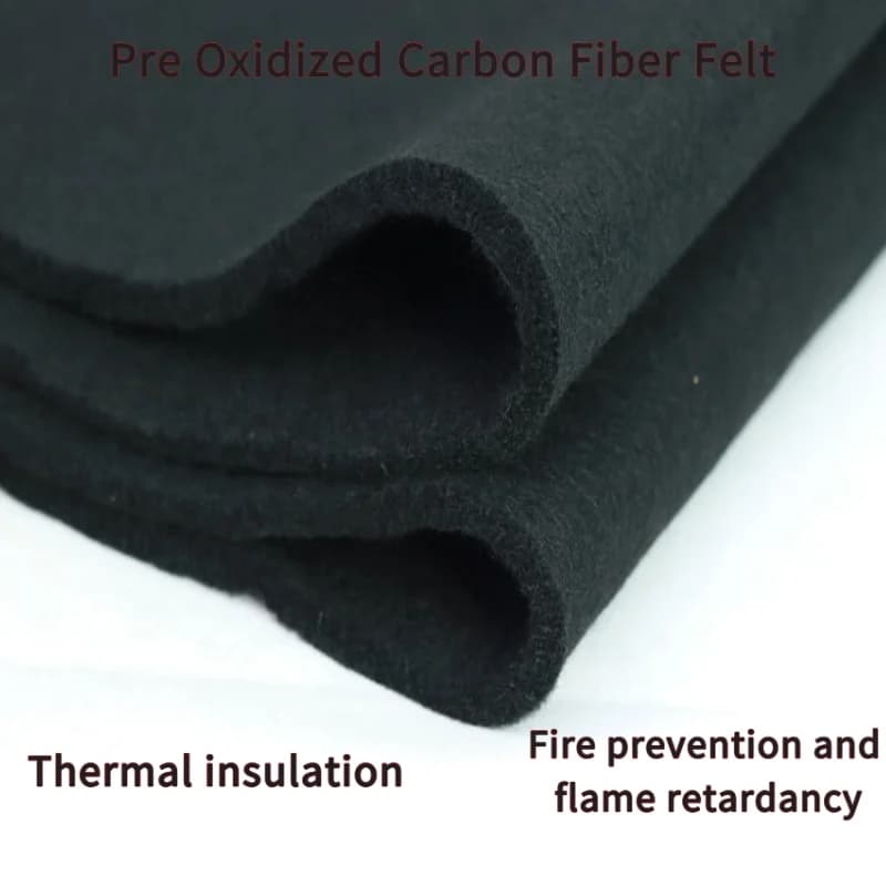 Pre Oxidized Carbon Fiber Felt, High Temp Insulation Fireproof Flame Retardant Non-Prickly Felt Industrial Oven Automotive