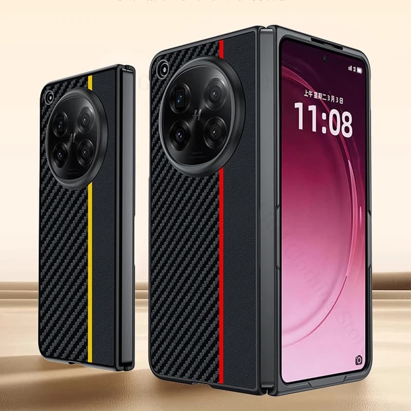 Fundas For Oppo Find N6 Kevlar Fiber Spliced Leather PC Shockproof Phone Case For OPPO Find N5 N3 N2 Stitching Protection Cover
