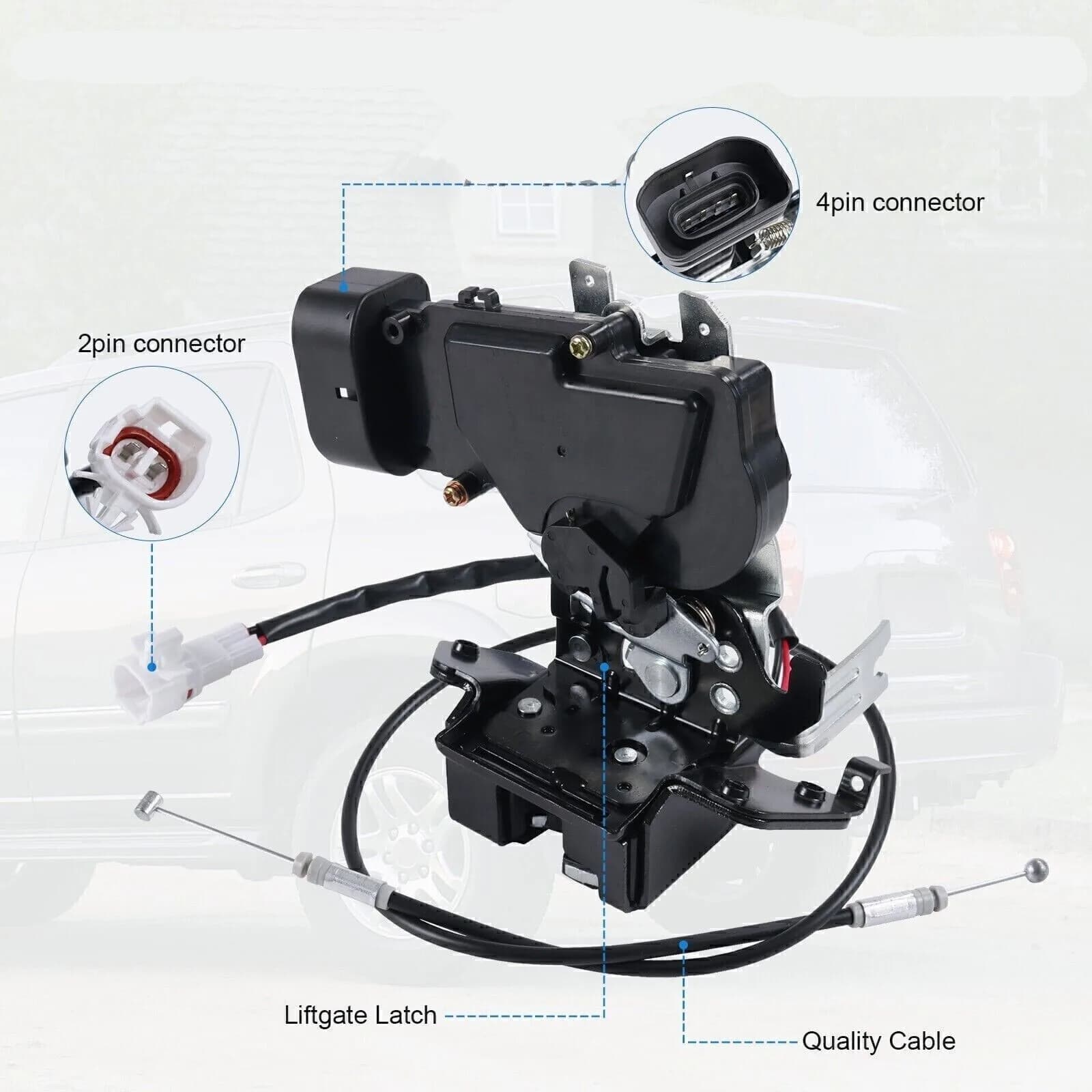 69301-0C010 Rear Trunk Hatch Tailgate Latch & Cable For 2001-2007 Toyota Sequoia