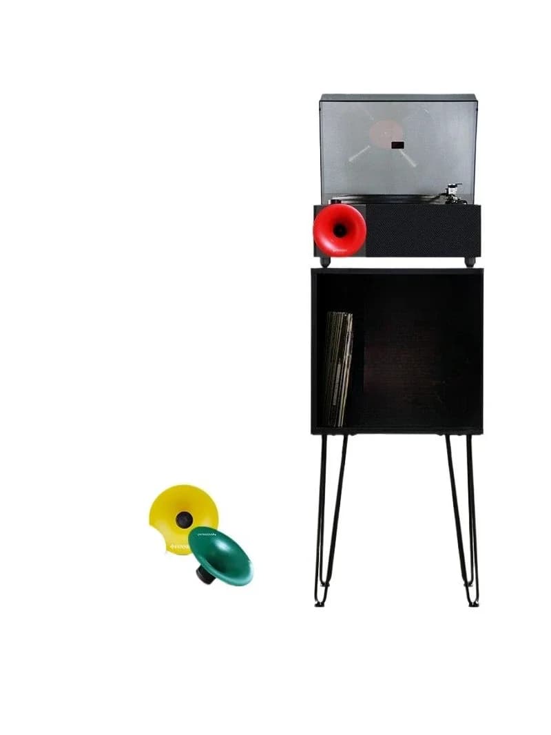 Professional desktop vinyl record player donut bluetooth speaker phonograph
