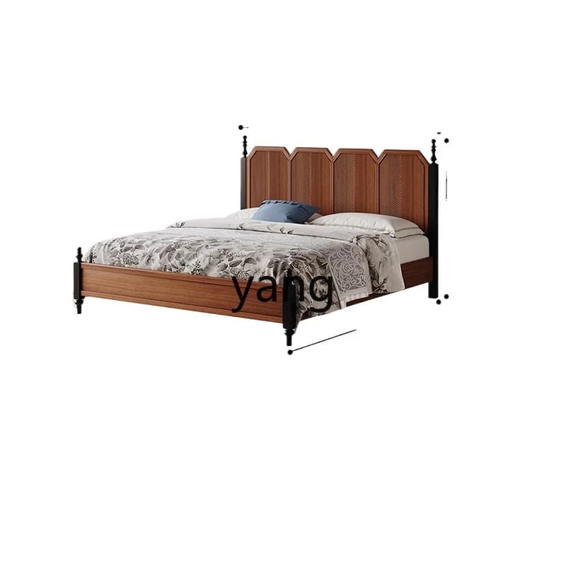 Lhh French real retro master bedroom bed 1.5m 1.8m medium and ancient double bed