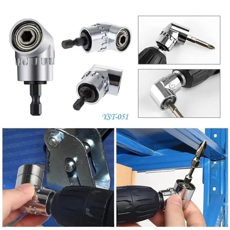 E15A 105 Degree Driver Drilling and Driving Power Screwdriver Drill Attachment Adapter 1/4inch Quick Changes